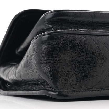 Saint Laurent Crinkled Calfskin Matelasse Monogram Baby Niki Chain Satchel Black 9 of 10