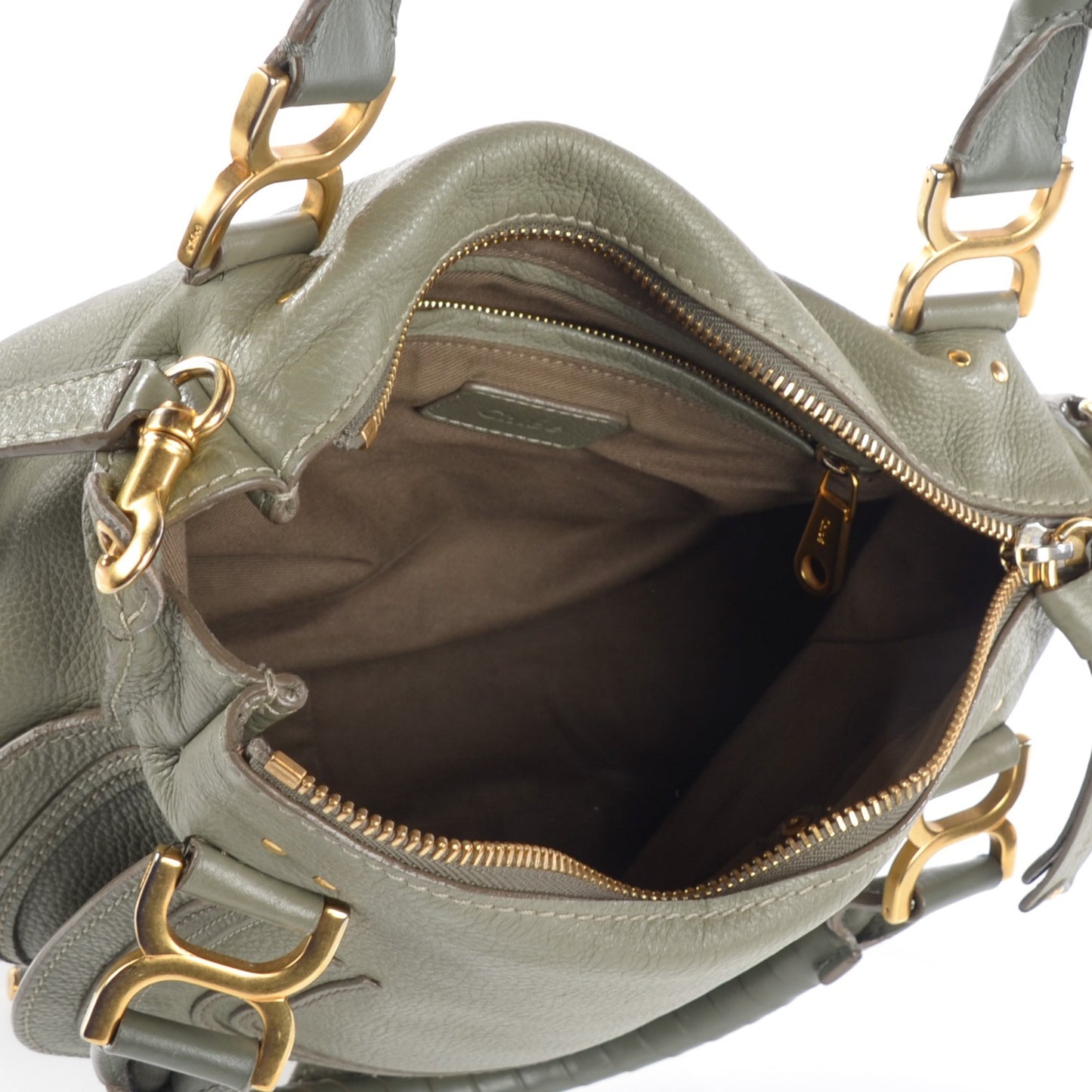Calfskin Small Marcie Satchel Baobab Green