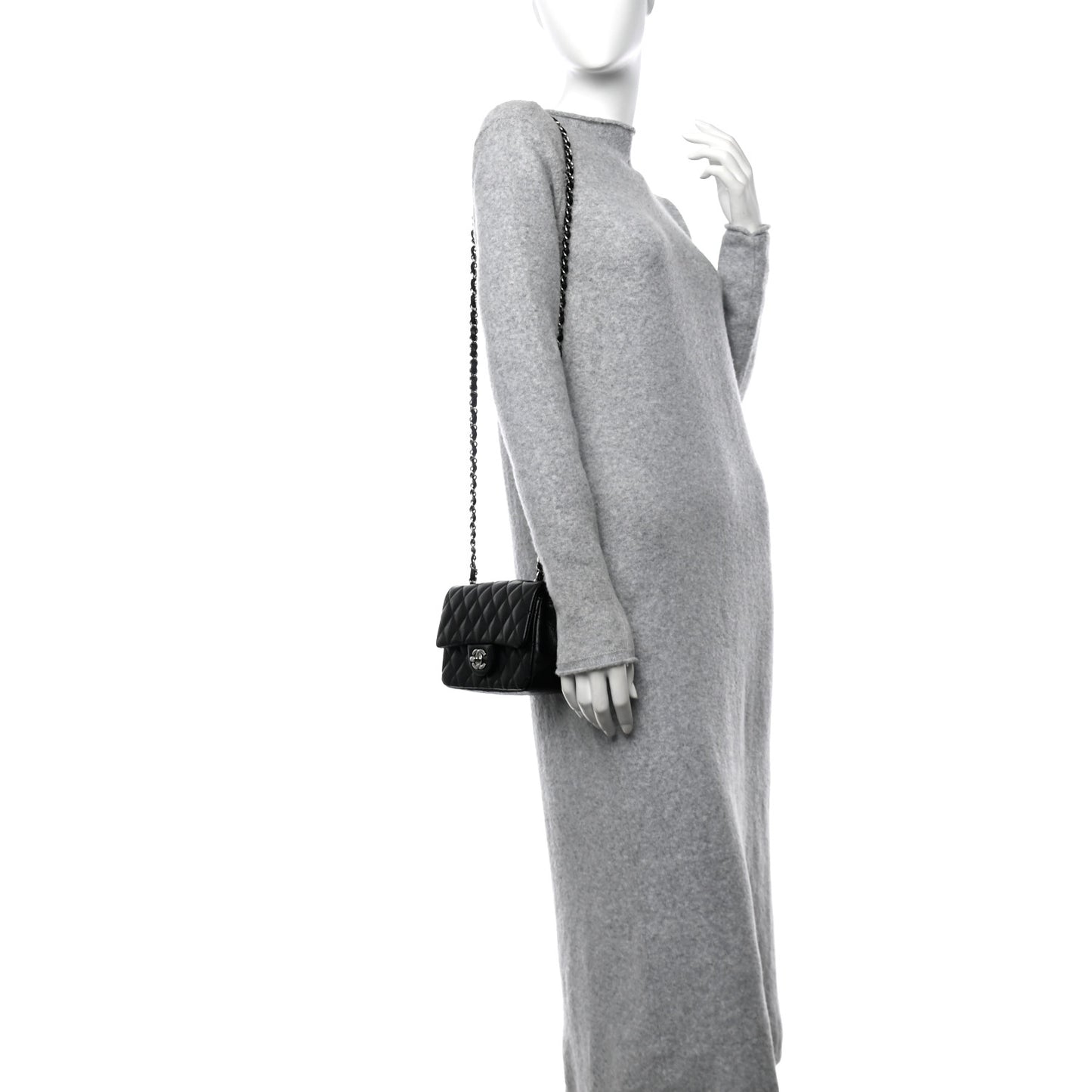 Caviar Quilted Mini Rectangular Flap Black