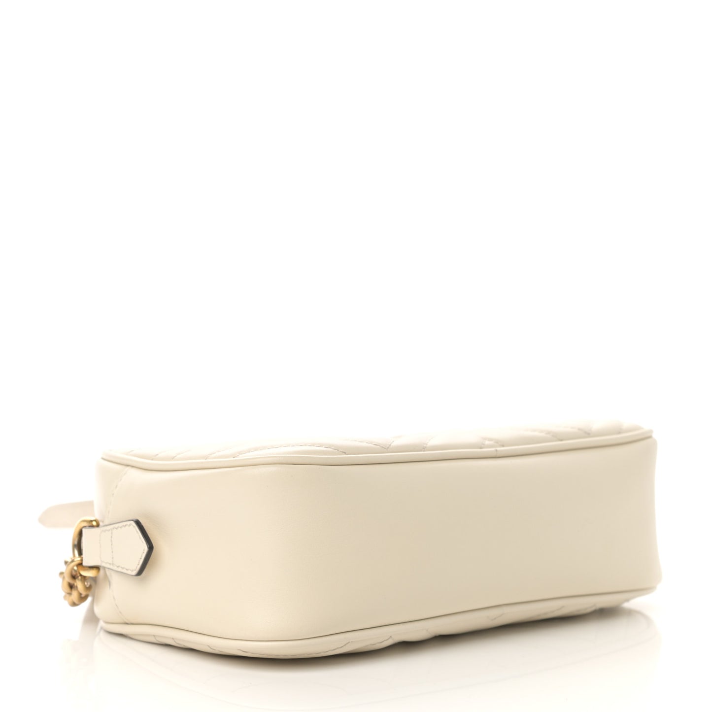 Calfskin Matelasse Small GG Marmont Chain Shoulder Bag White