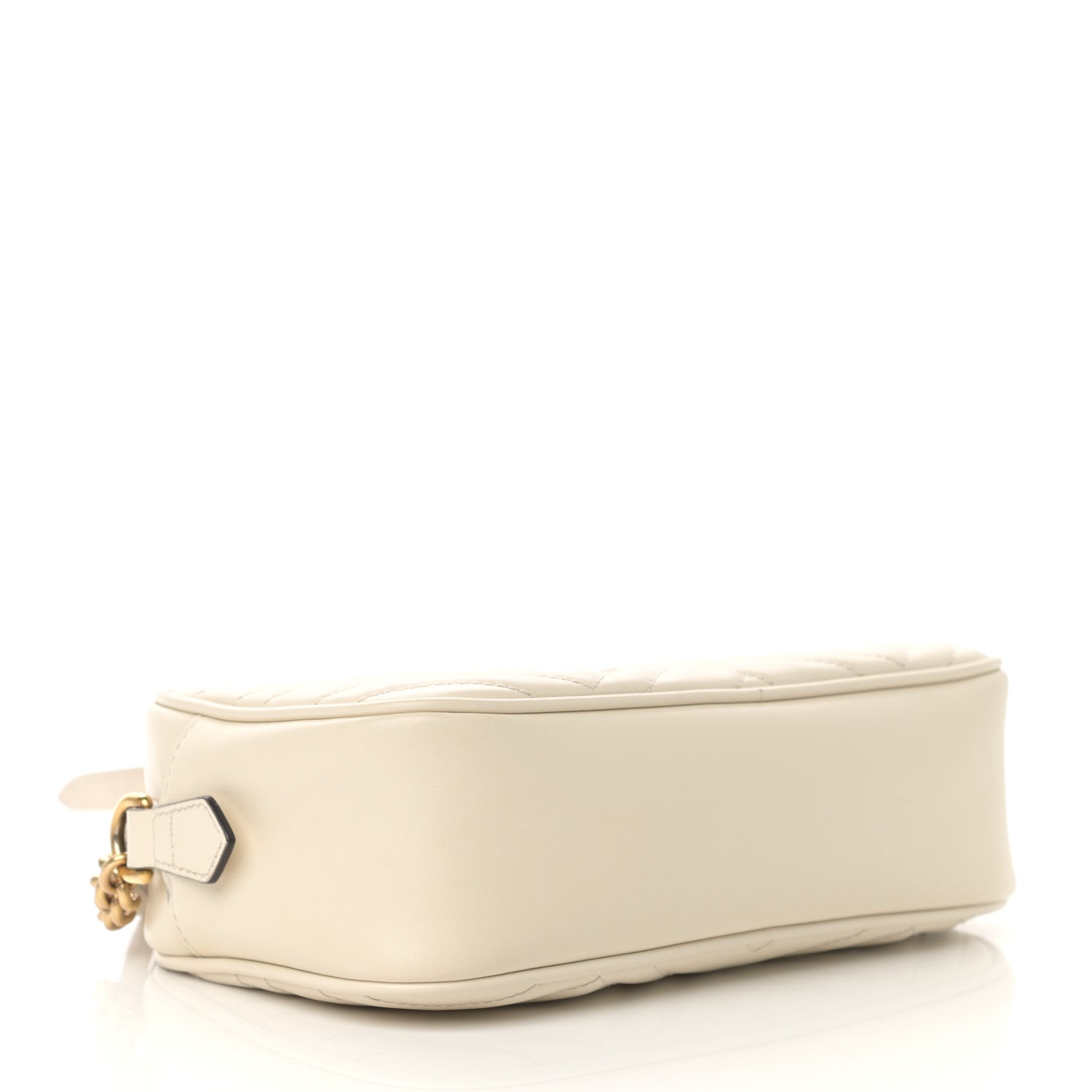 Gucci Calfskin Matelasse Small GG Marmont Chain Shoulder Bag White 4 of 14