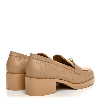 Chanel Lambskin Quilted CC Heart Loafers 37 Beige 37 Beige 5 of 11