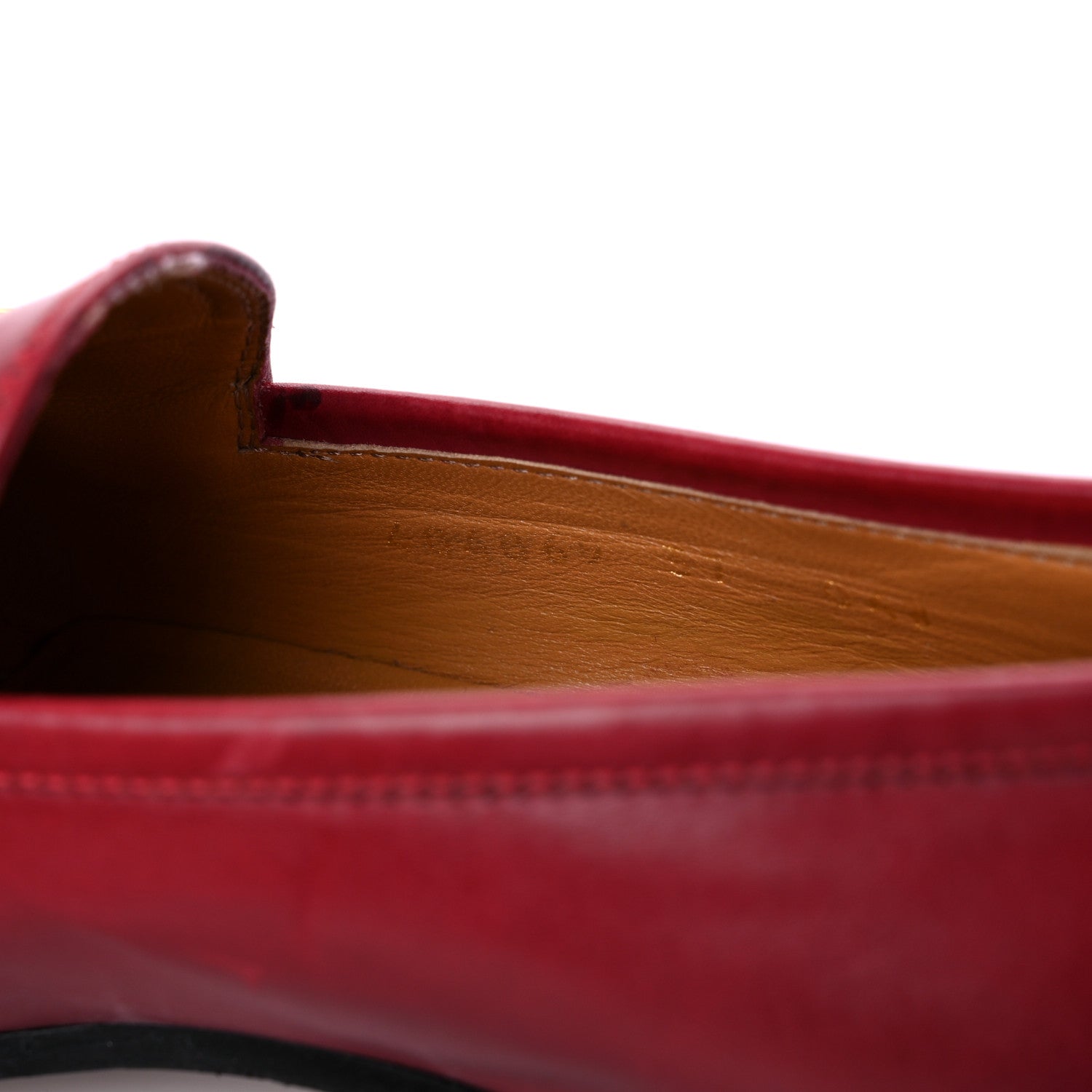 Gucci Lambskin Womens Brixton Horsebit Loafers 37 Hibiscus Red 14 of 17