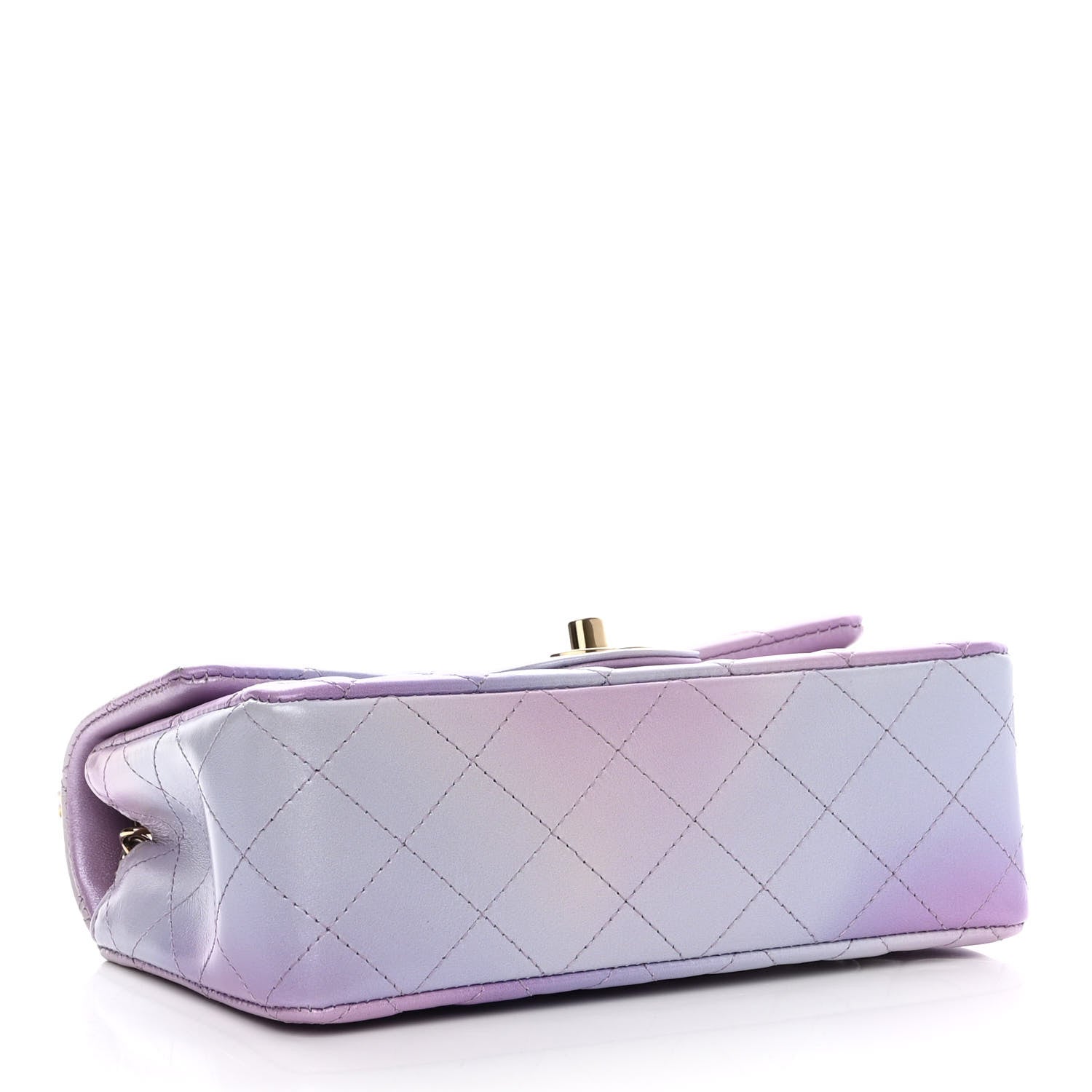 Chanel Lambskin Quilted Tie Dye Ombre Mini Rectangular Flap Purple Blue Pink 4 of 11