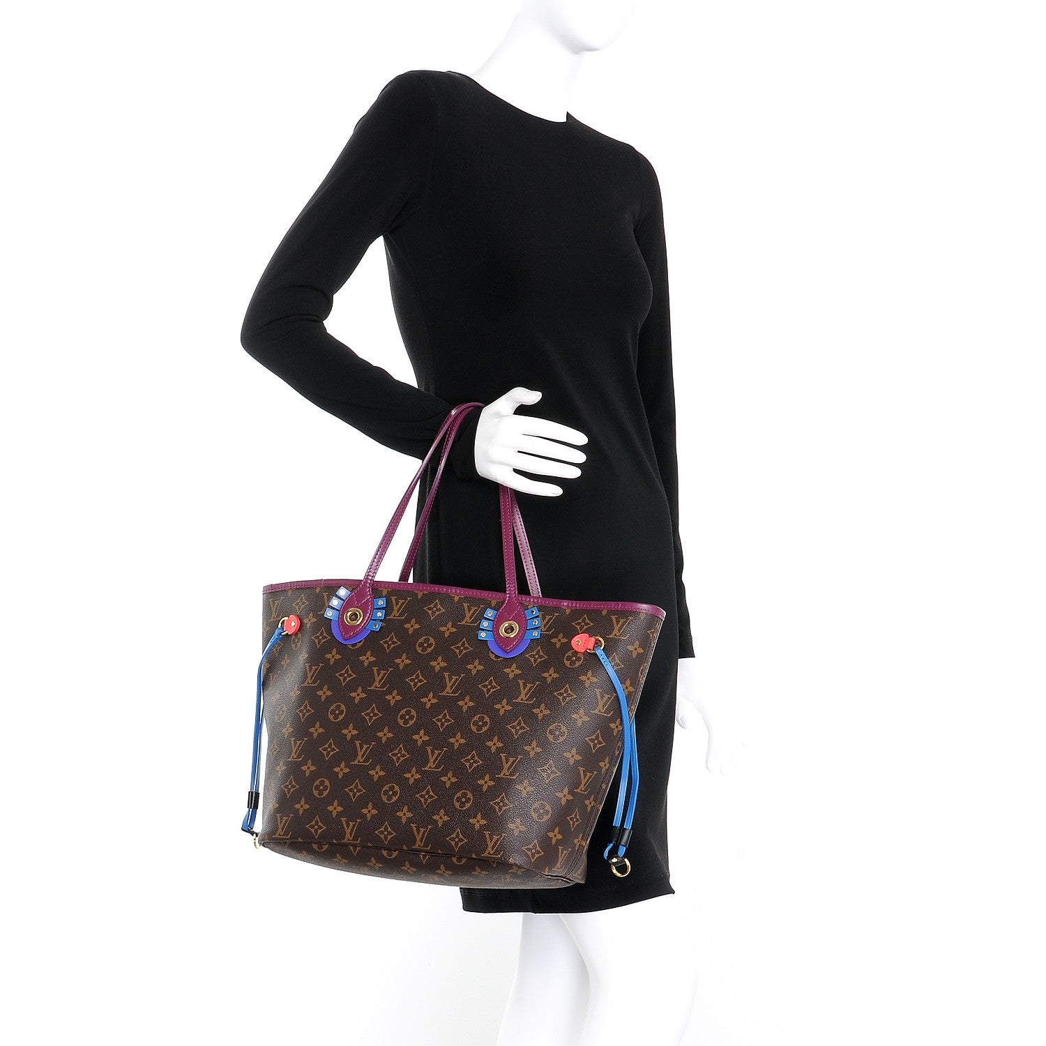 Louis Vuitton Monogram Totem Neverfull MM Magenta 2 of 8