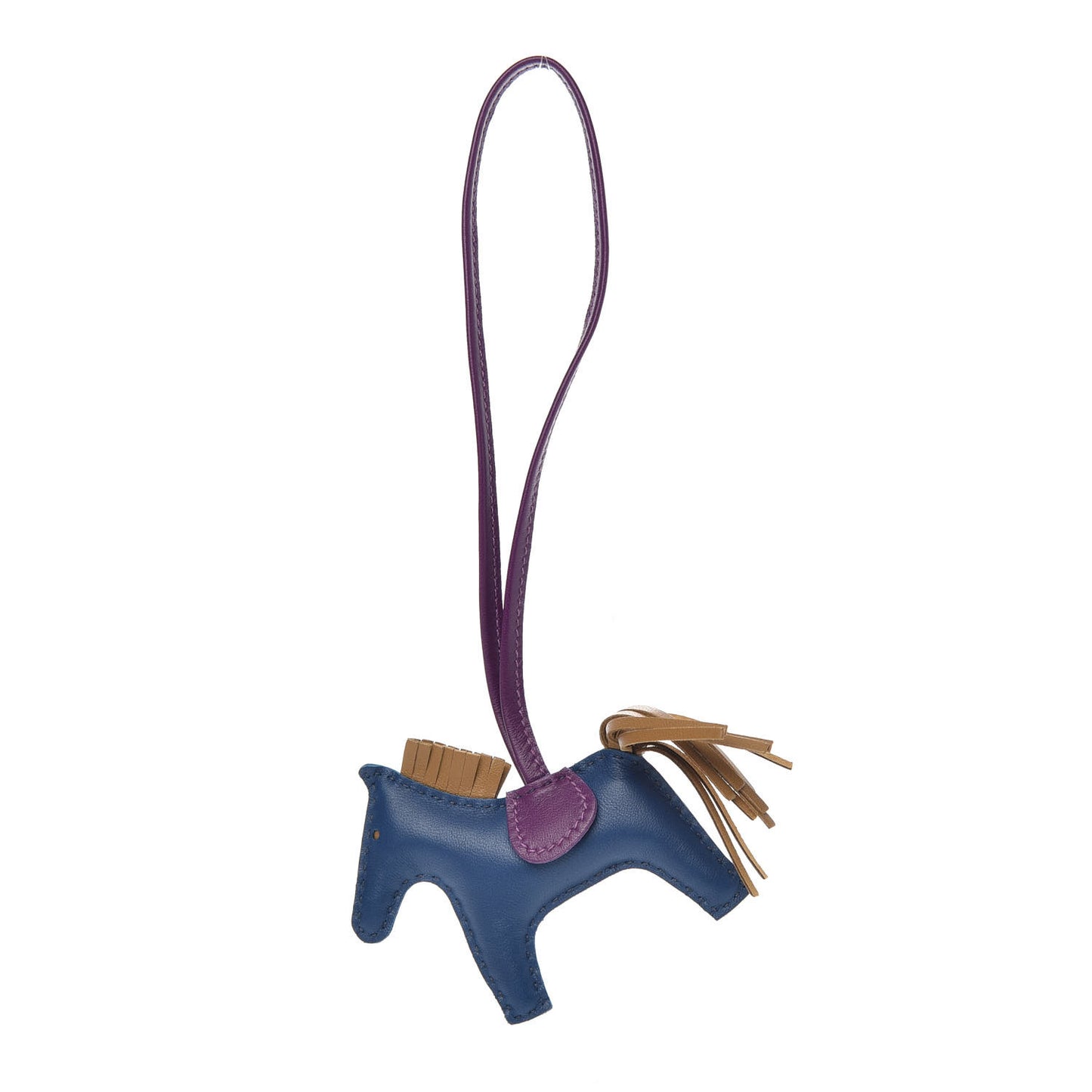 Milo Lambskin Grigri Rodeo Horse Bag Charm PM Bleu de Malte Kraft Violet