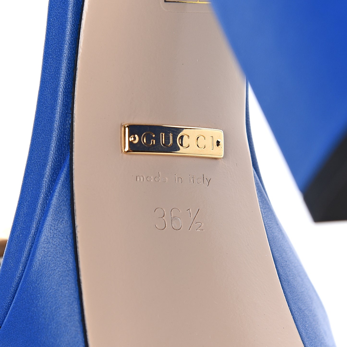 Calfskin GG Marmont Ankle Wrap 30/115mm Platform Sandals 36.5 Bright Blue
