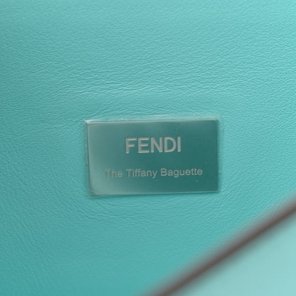 Fendi X TIFFANY Nappa Silver Baguette Blue Tiffany Silver 6 of 11