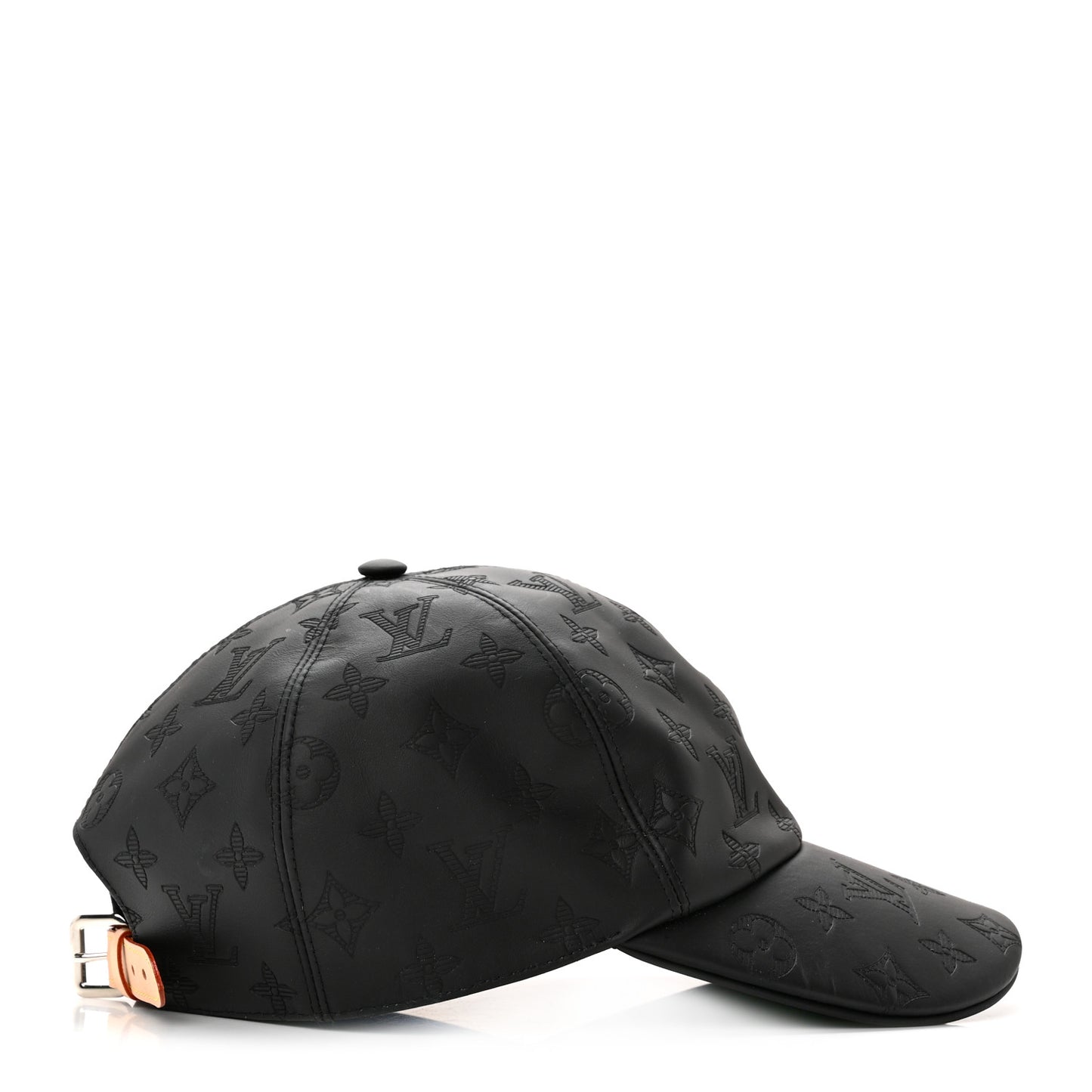 Calfskin Monogram Shadow Baseball Cap 60 Black