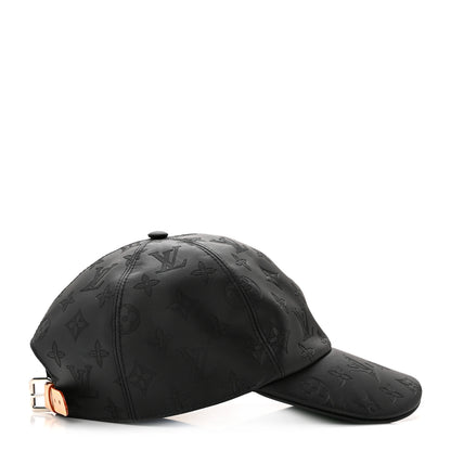 Louis Vuitton Calfskin Monogram Shadow Baseball Cap 60 Black 5 of 12