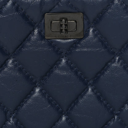 Chanel Aged Calfskin Quilted Small Reissue Cosmetic Case Navy 8 of 9
