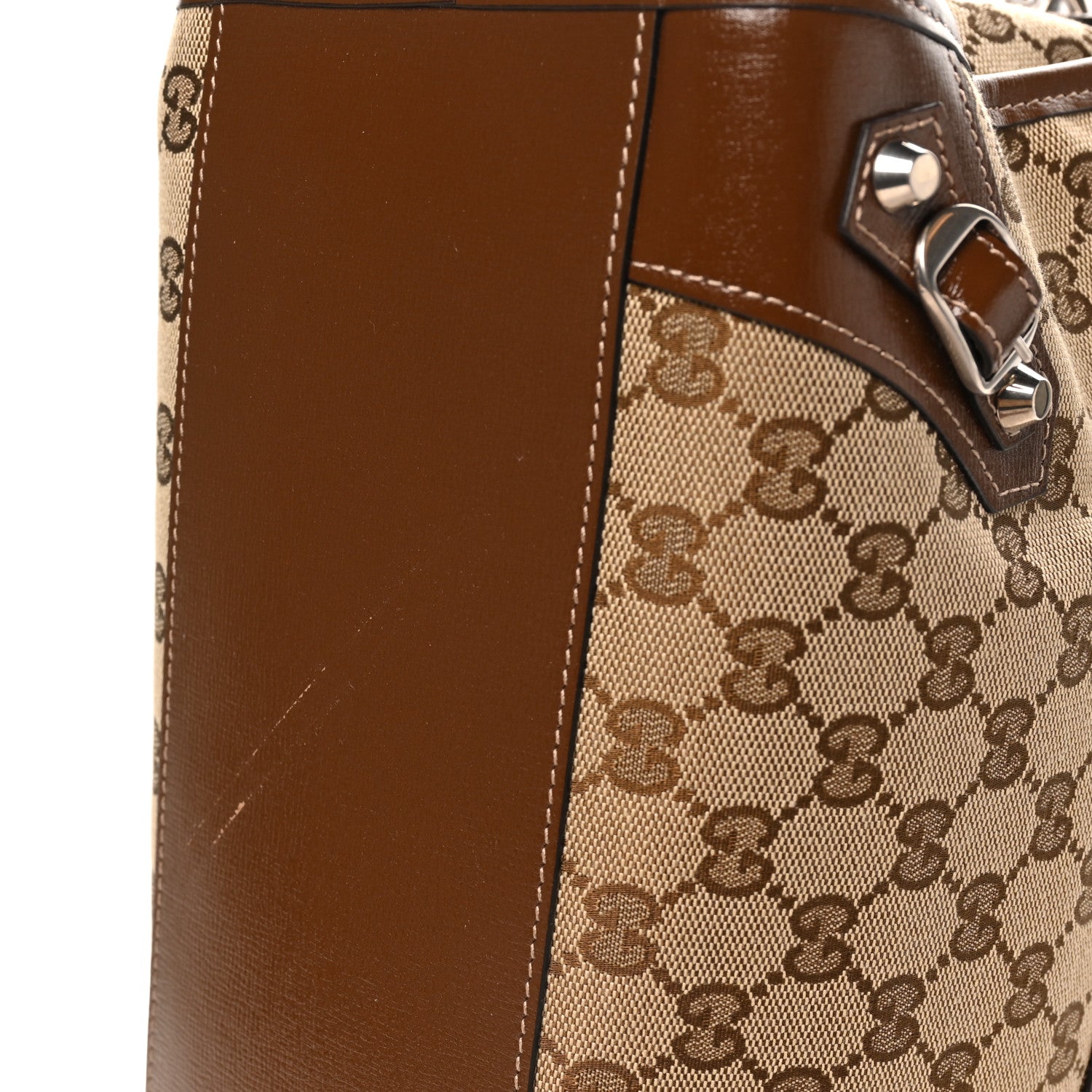 Balenciaga X GUCCI GG Monogram Azalea Calfskin Neo Classic Silver Hardware Medium City Beige Ebony Brown Sugar 11 of 11