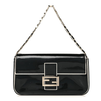 Fendi Vernice Chain Handle Baguette Black 1 of 12
