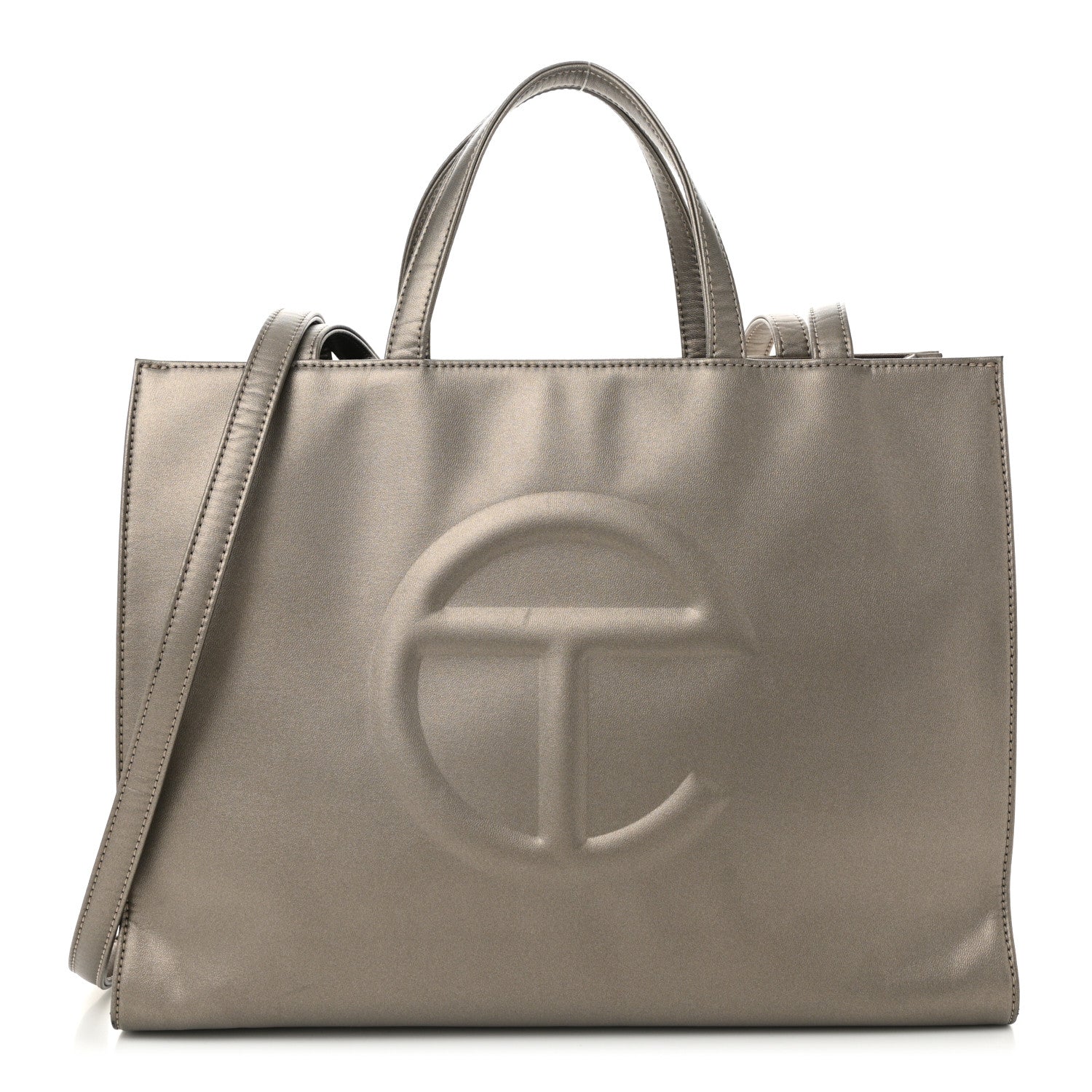 Telfar Metallic Vegan Leather Medium Shopping Bag Bronze 1 of 12