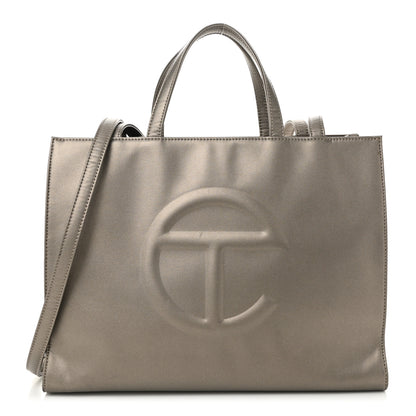 Telfar Metallic Vegan Leather Medium Shopping Bag Bronze 1 of 12