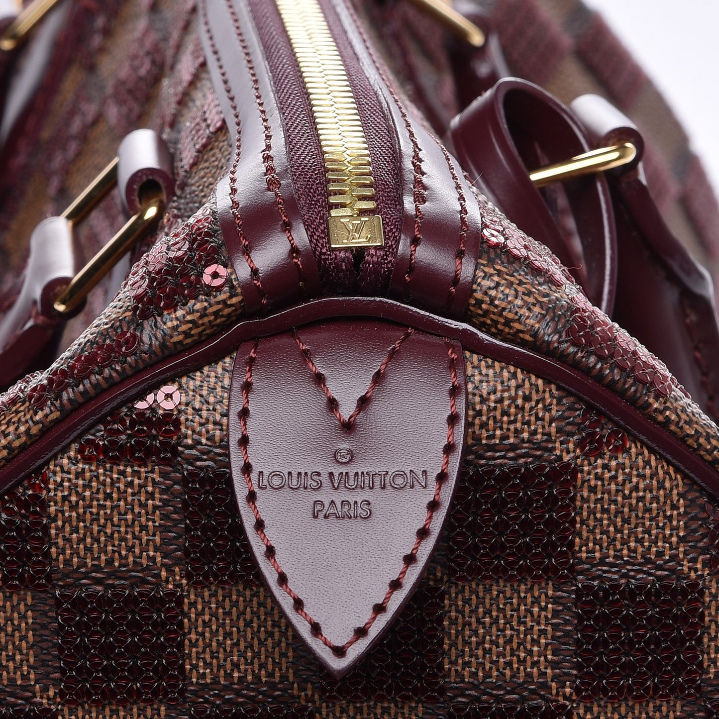 Damier Paillettes Speedy 30 Rouge