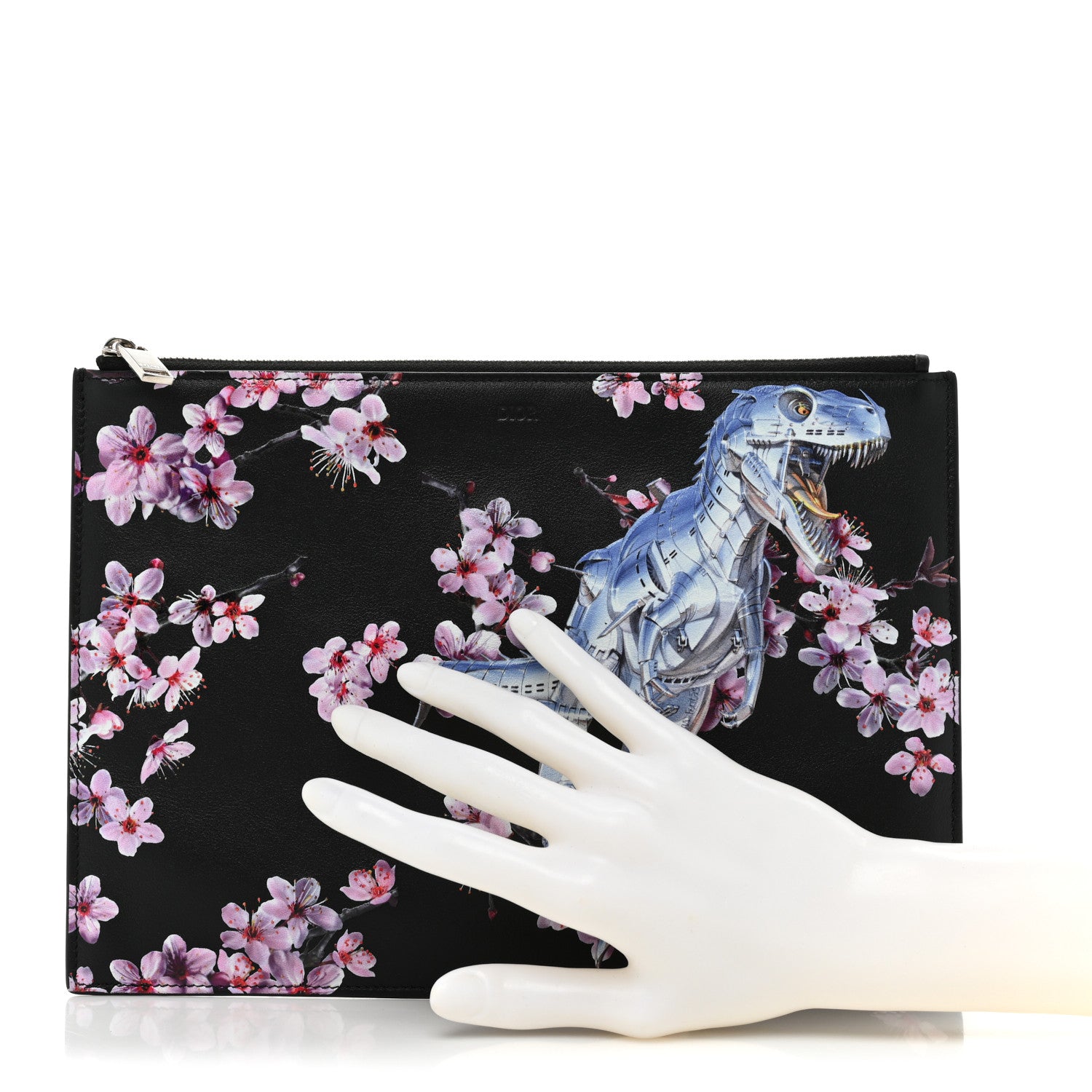 Christian Dior x Sorayama Calfskin Zipped Pouch Black 2 of 11
