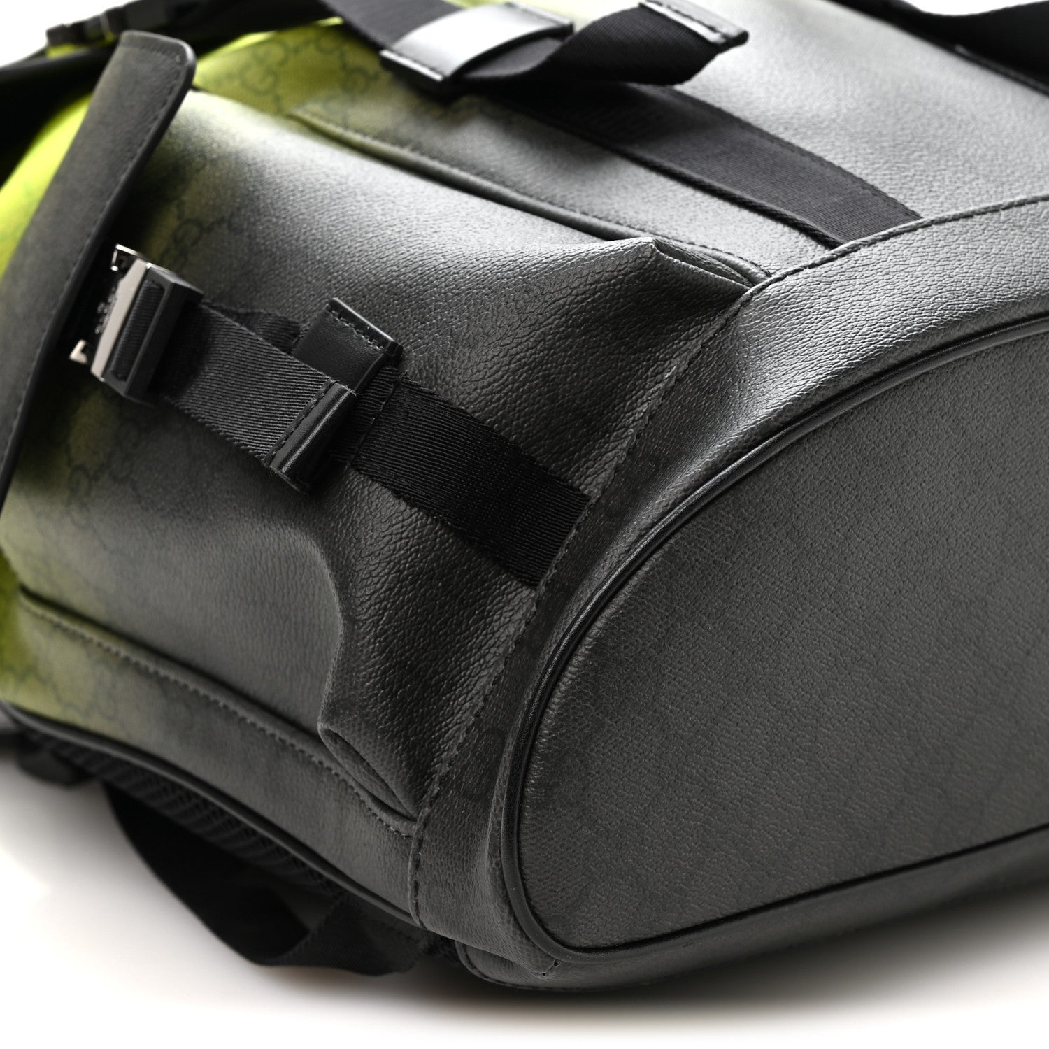 Gucci GG Supreme Monogram Large Double Buckle Backpack Green 9 of 10