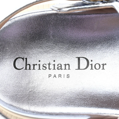 Christian Dior Laminated Crinkled Calfskin Dioract Sandals 39 Indigo Metal 7 of 8