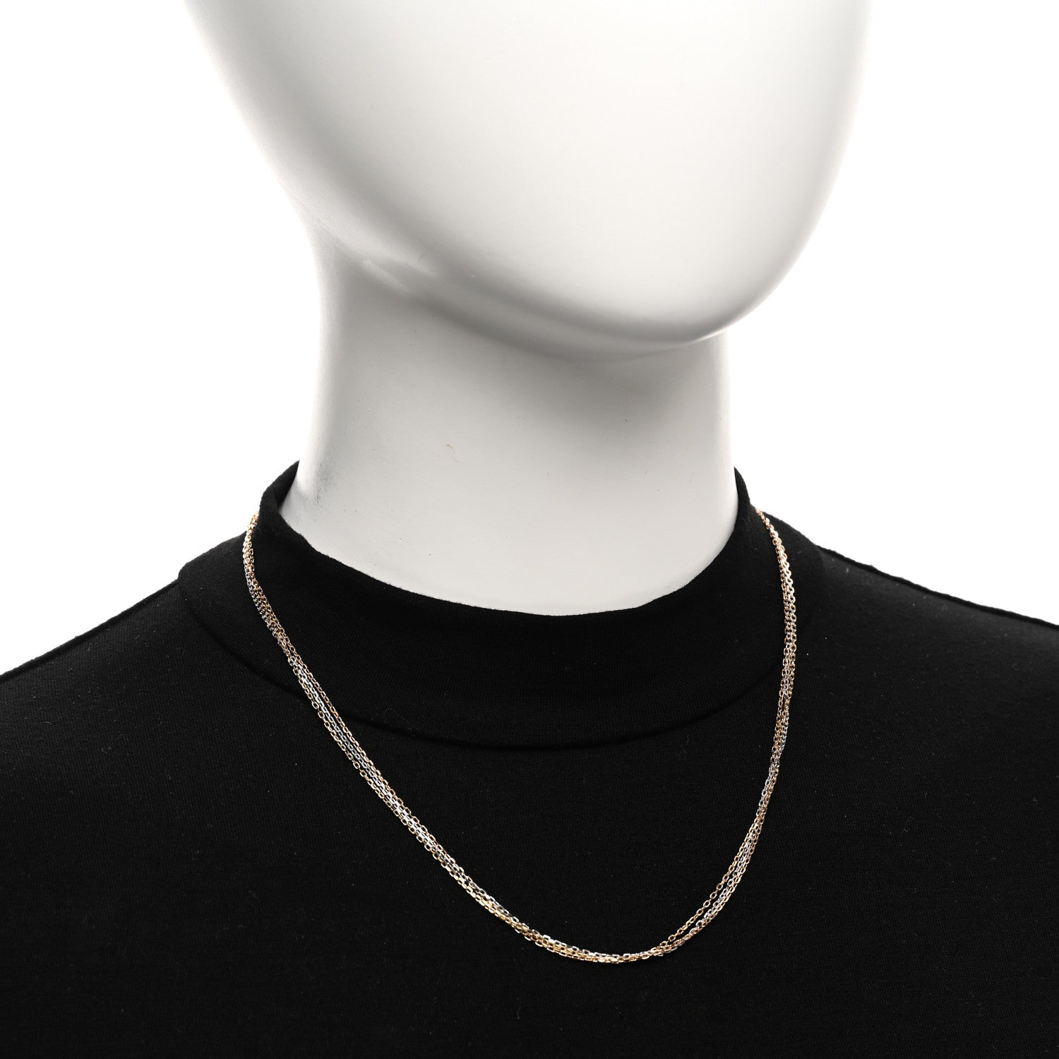 Cartier 18K Pink Yellow White Gold Three Chain Necklace 2 of 5