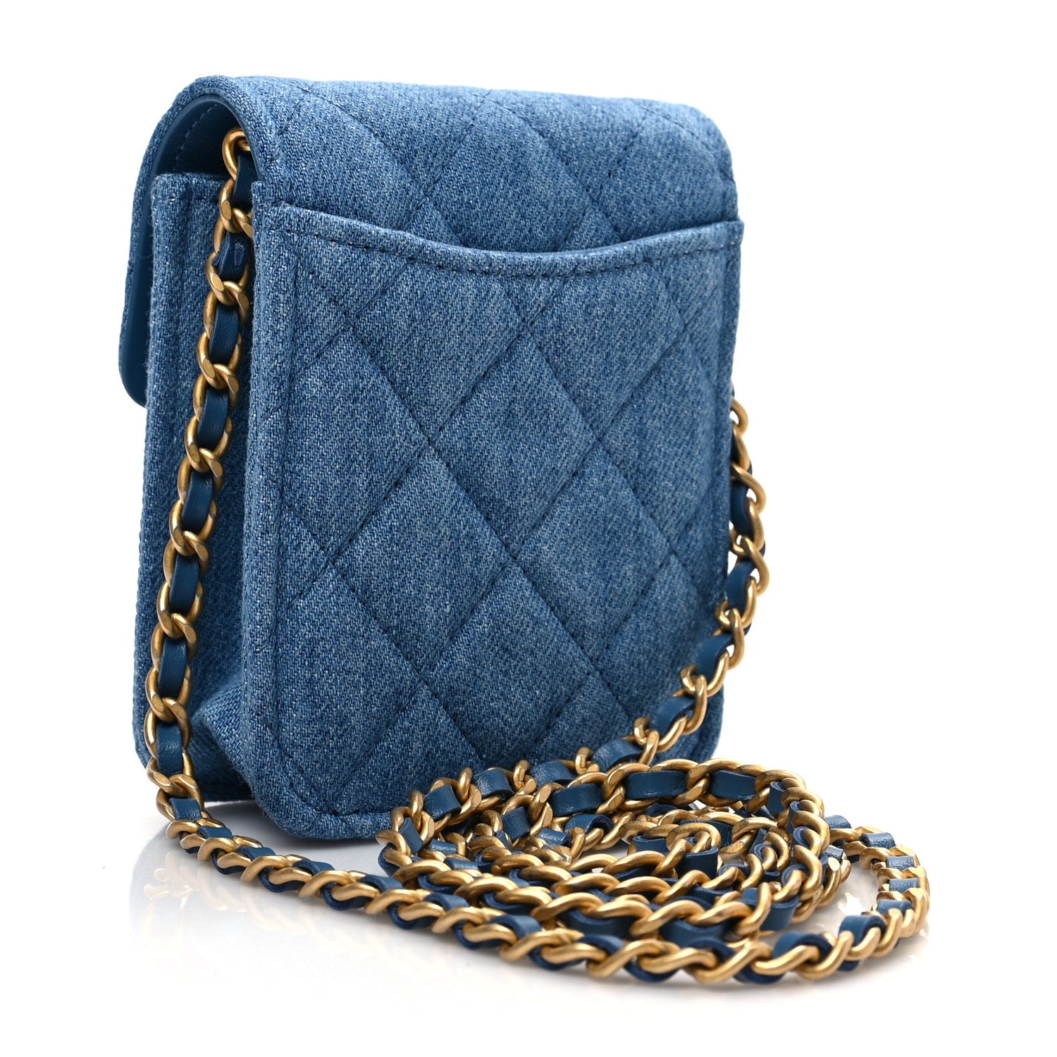 Chanel Denim Quilted Flap Mini Crossbody Blue 3 of 9