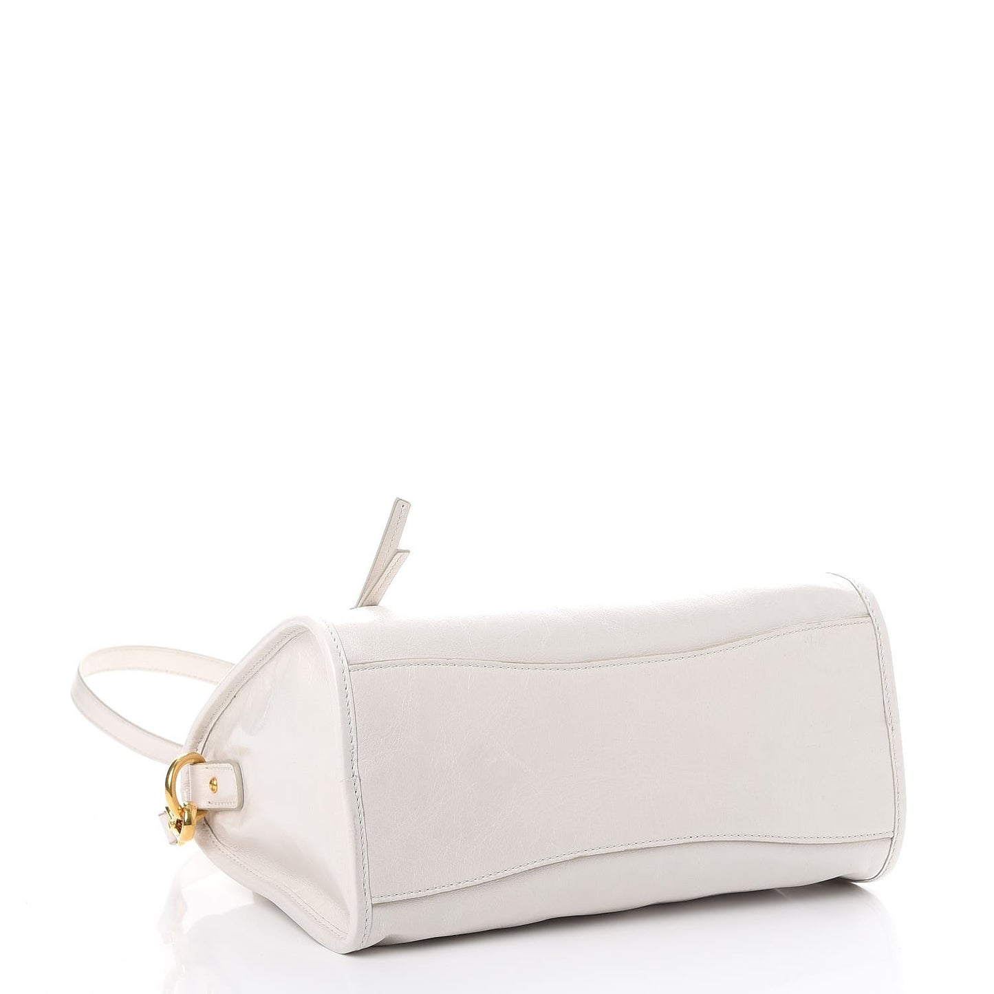 Vitello Shine Zip Tote Talco