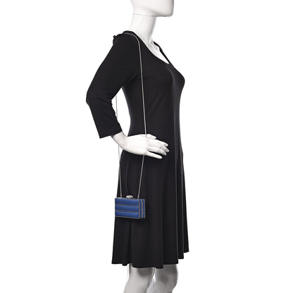 Judith Leiber Satin Swarovski Crystal Clutch Blue 2 of 9