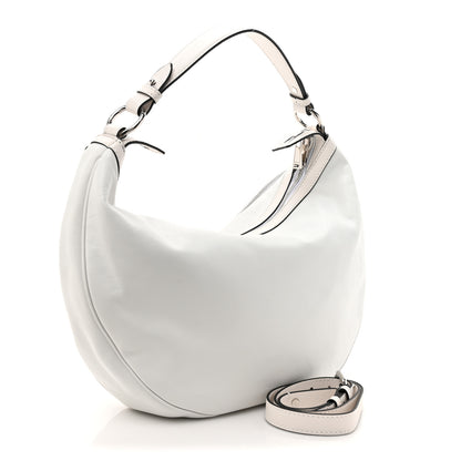 Versace Calfskin Medium Repeat Zip Hobo Optical White 3 of 9