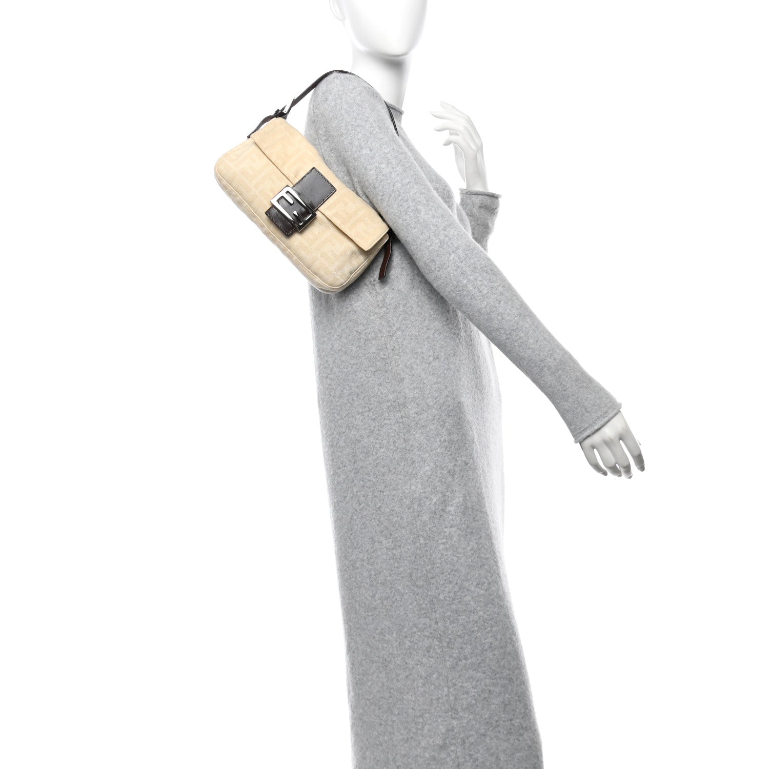 Fendi Zucca Baguette Beige 2 of 10