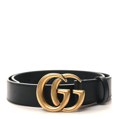 Gucci Calfskin Double G 30mm Belt 80 32 Black 1 of 5