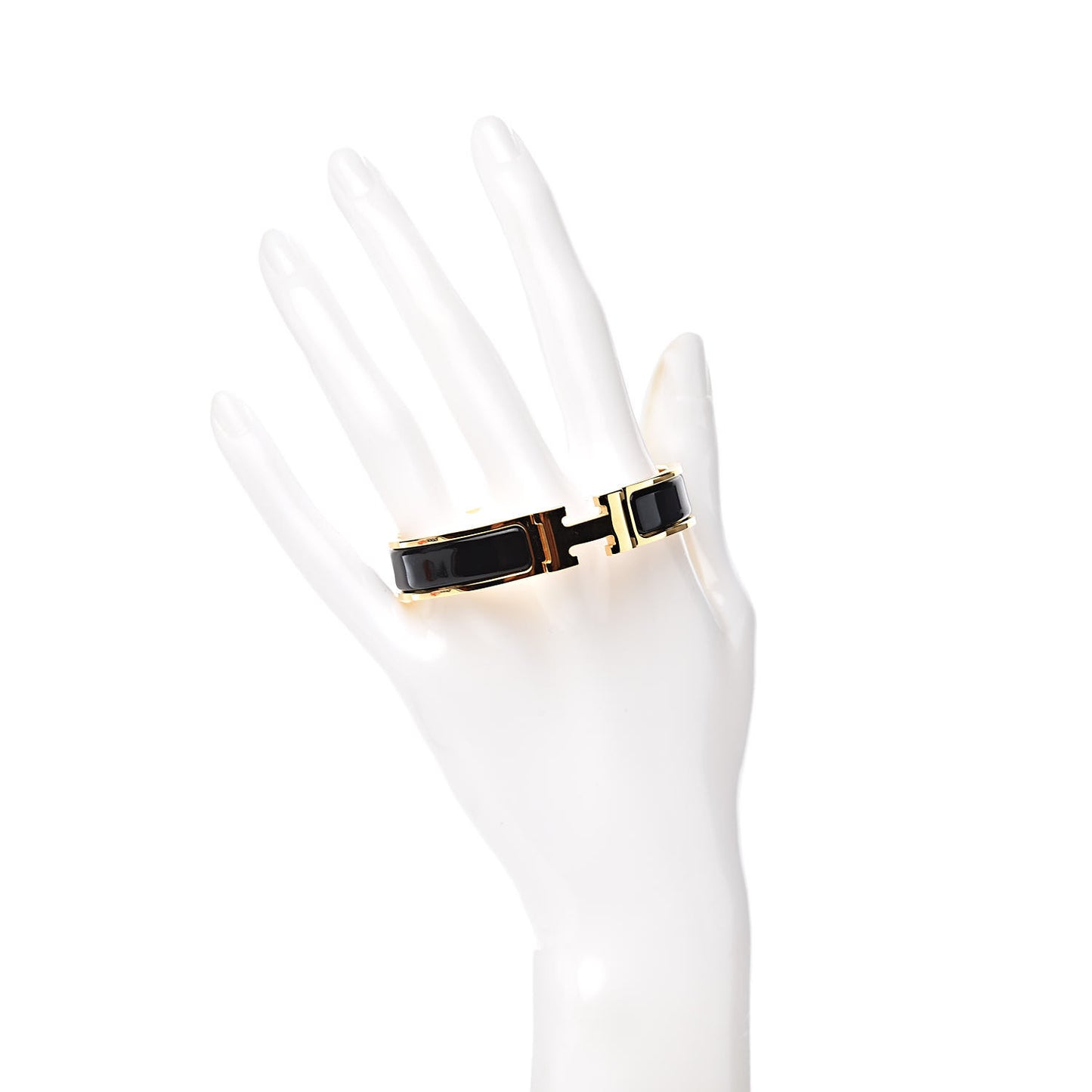 Enamel Narrow Clic Clac H Bracelet PM Black