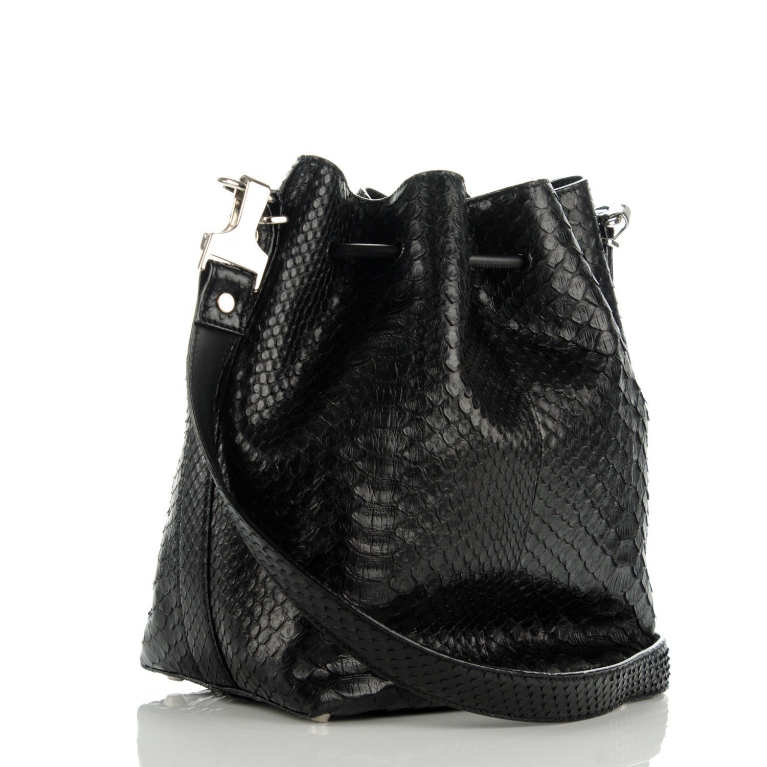 Proenza Schouler Python Medium Bucket Bag Black 3 of 7