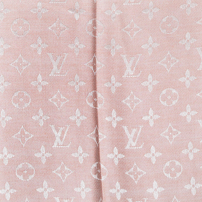 Louis Vuitton Silk Wool Monogram Denim Shawl Rose 1 of 4