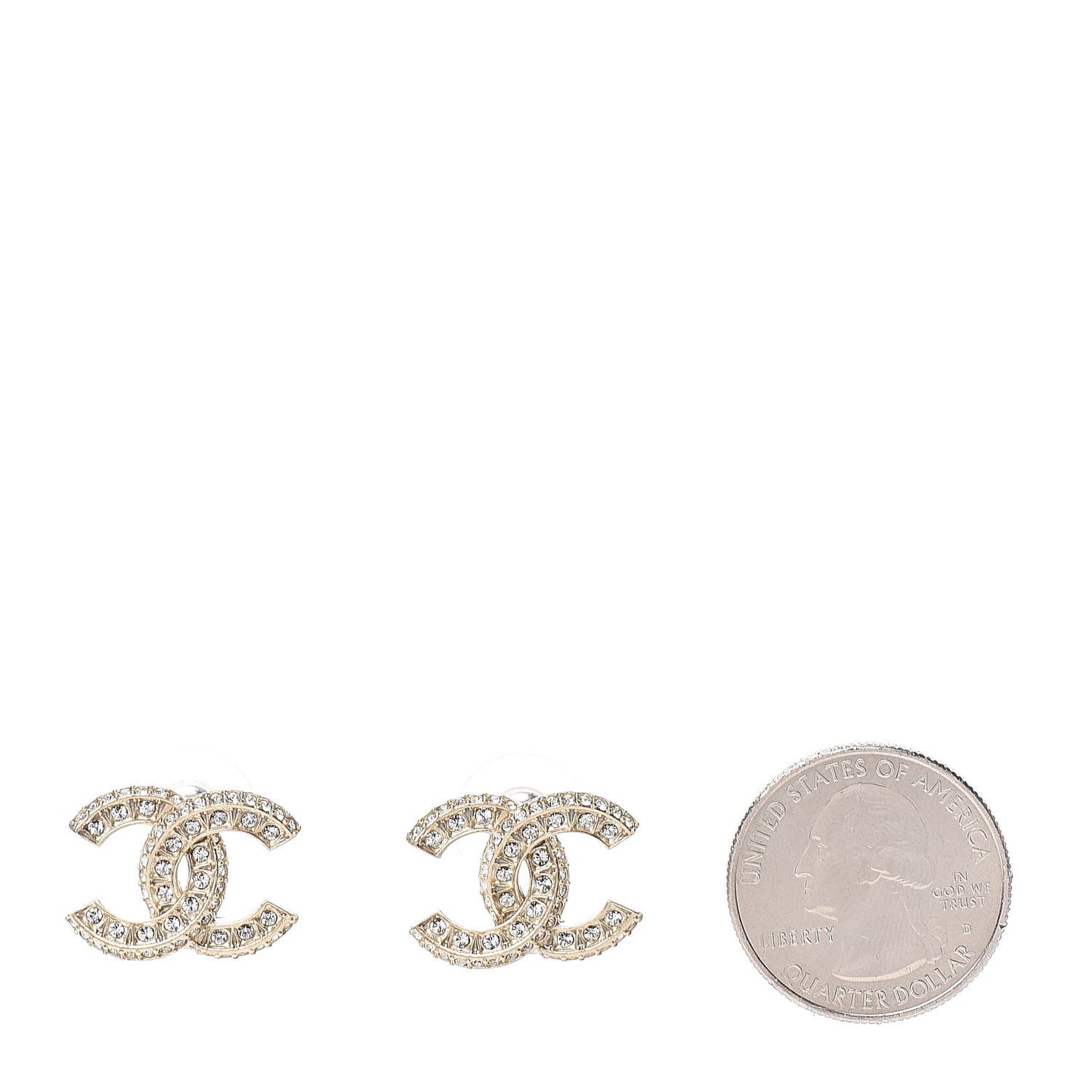 Crystal CC Earrings Gold