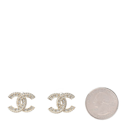 Chanel Crystal CC Earrings Gold 2 of 4