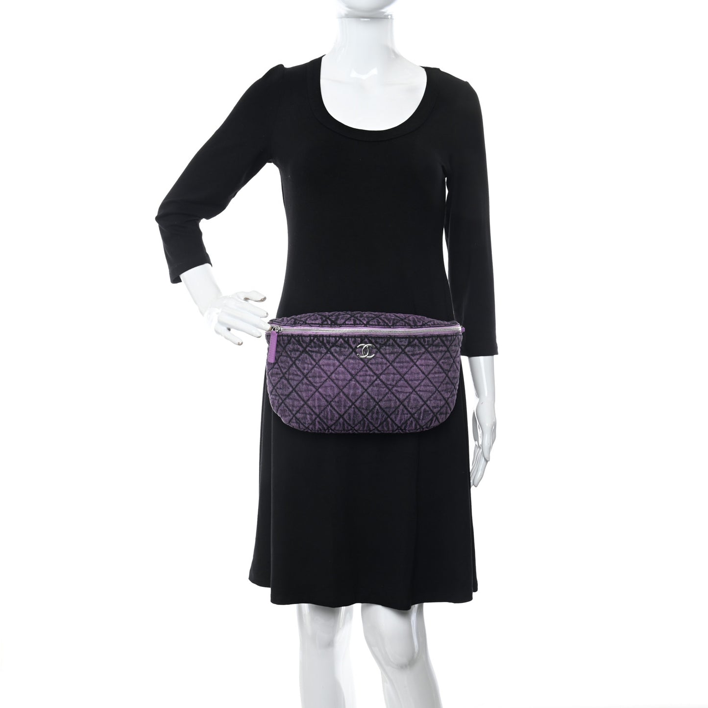 Denim Quilted Denimpression Waist Bag Purple
