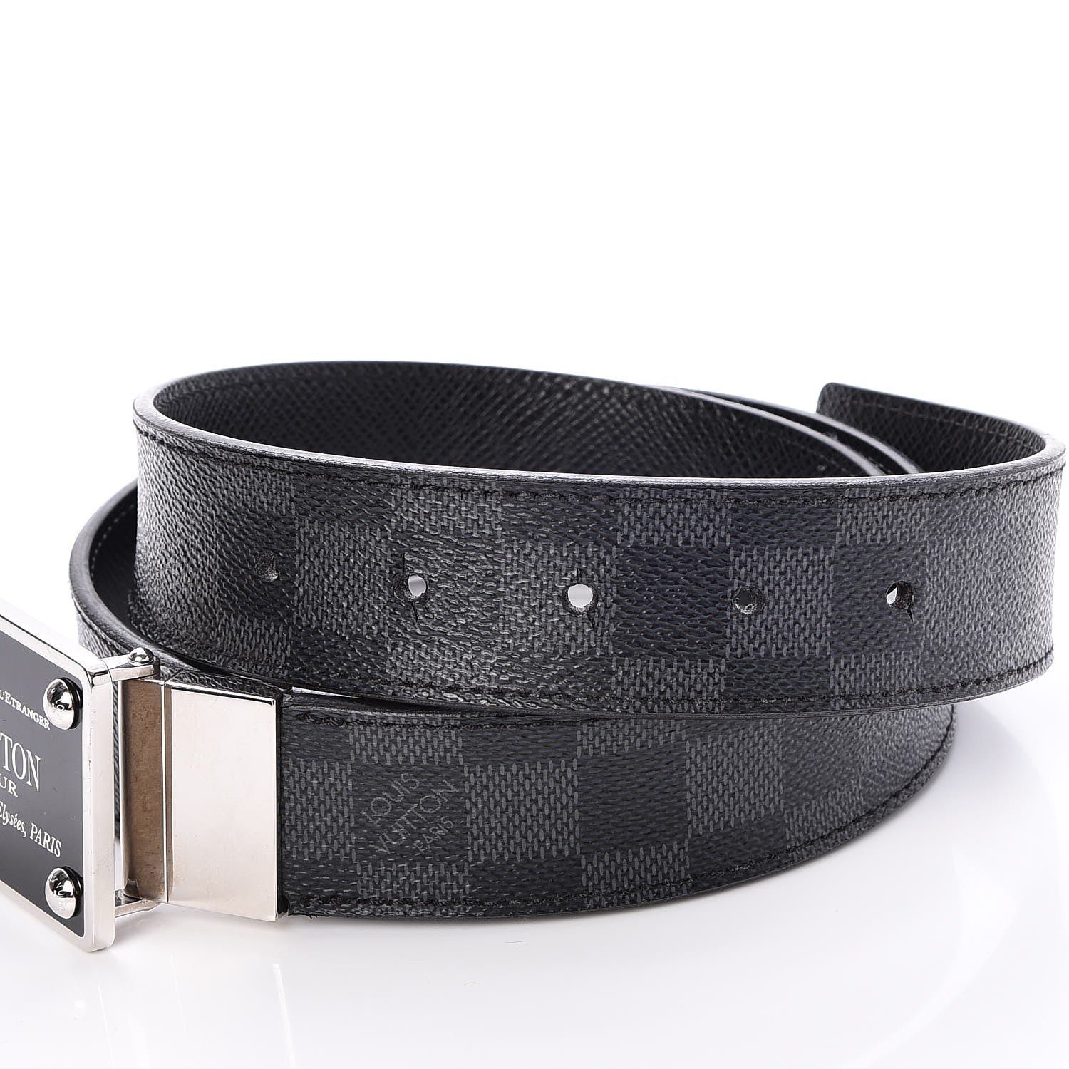 Louis Vuitton Damier Graphite 35mm LV Inventeur Reversible Belt 95 38 4 of 8