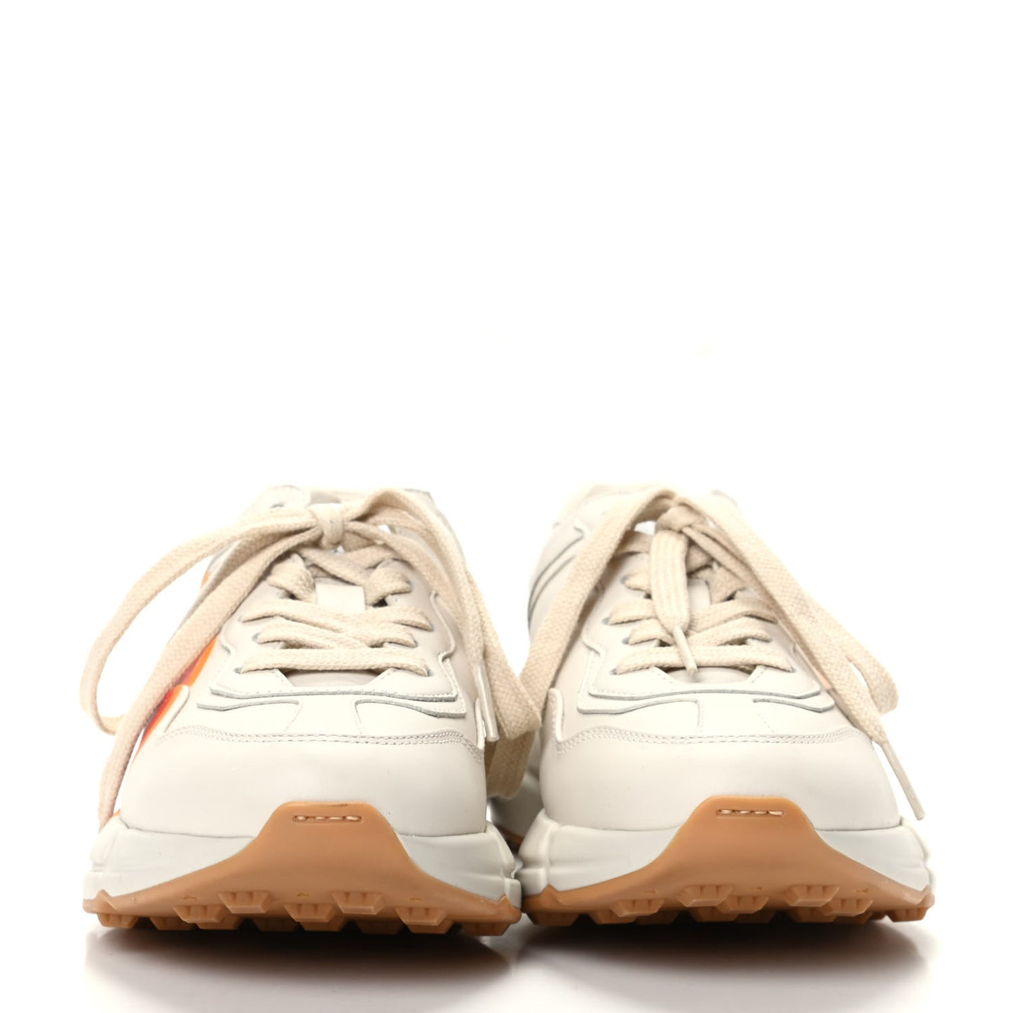 Calfskin Interlocking G Heart Rhyton Sneakers 35 Mystic White