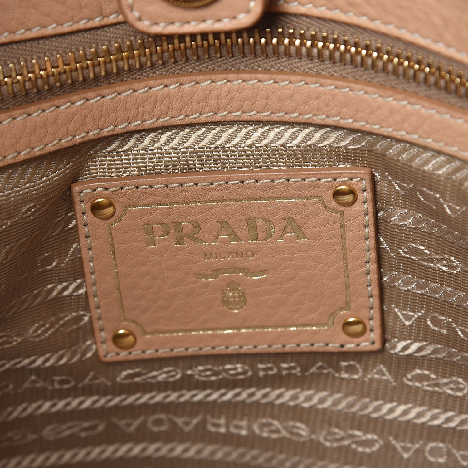 Prada Vitello Daino Side Pocket Tote Naturale 6 of 8
