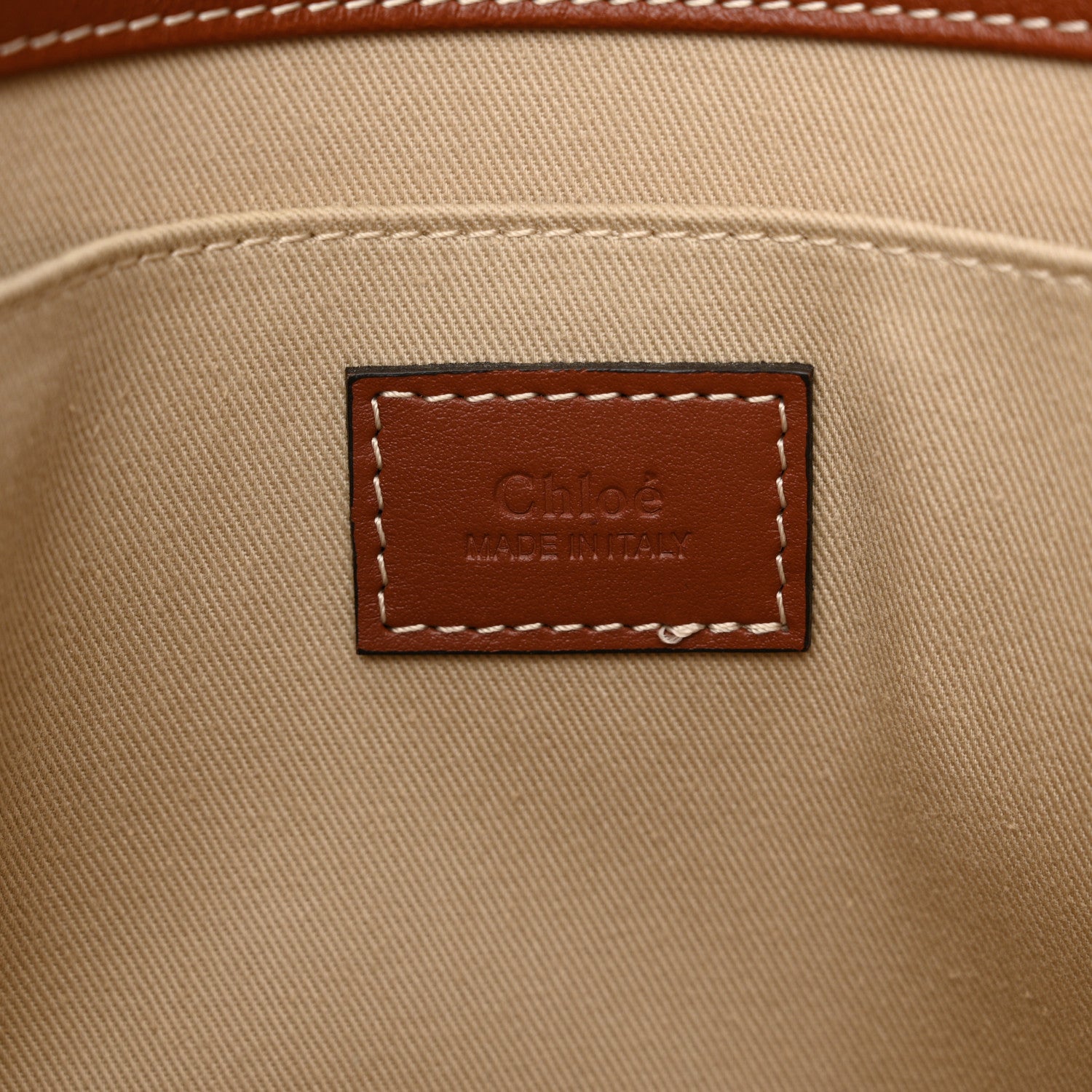 Chloe Calfskin Medium Woody Ribbon Tote Sepia Brown 6 of 13