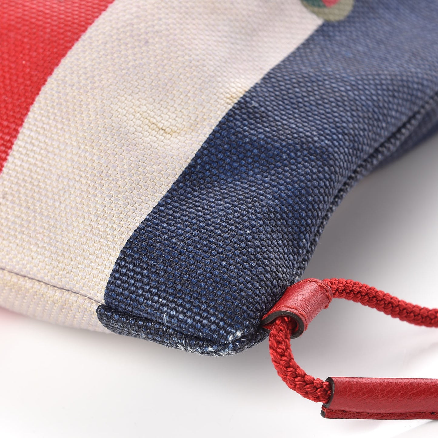 Canvas Logo Sylvie Stripe Drawstring Backpack Red