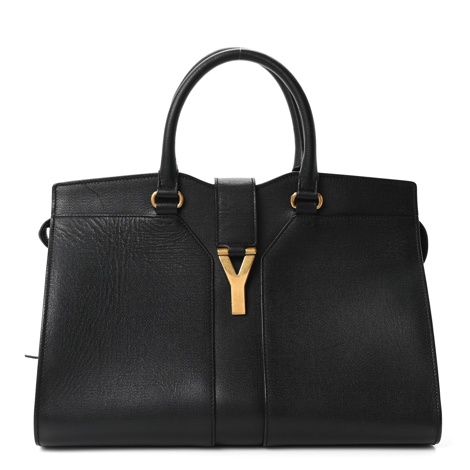 Saint Laurent Textured Calfskin Medium Cabas ChYc Black 1 of 10