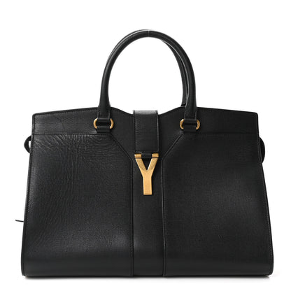 Saint Laurent Textured Calfskin Medium Cabas ChYc Black 1 of 10