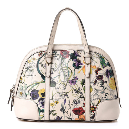 Gucci Calfskin Flora Infinity Small Nice Top Handle Dome Bag White 1 of 14