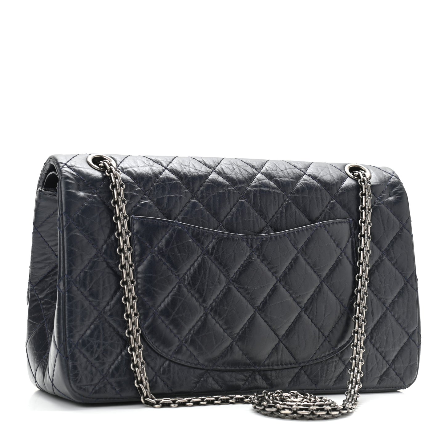 Aged Calfskin Quilted 2.55 Reissue 226 Flap Navy Blue