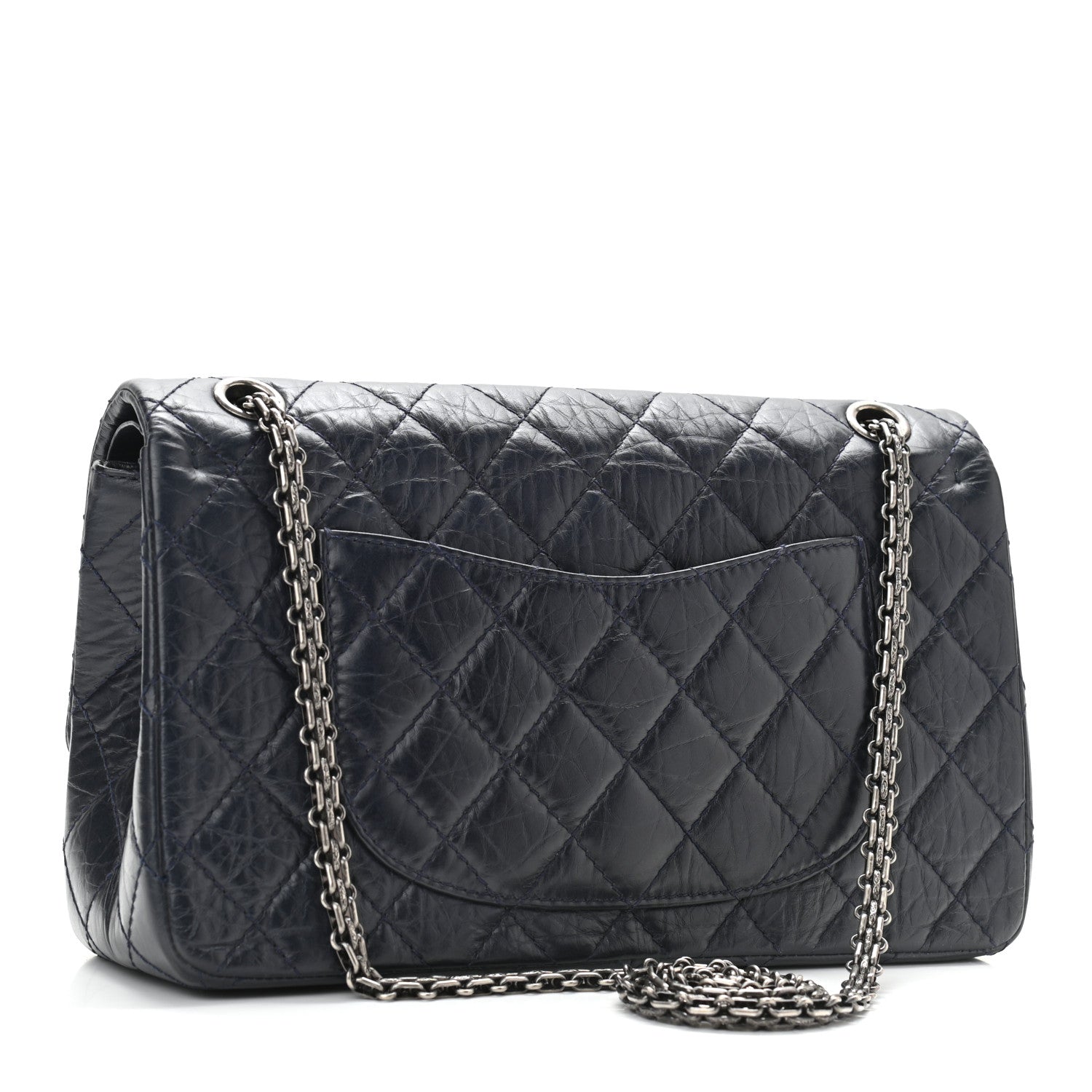 Chanel Aged Calfskin Quilted 2.55 Reissue 226 Flap Navy Blue 3 of 9