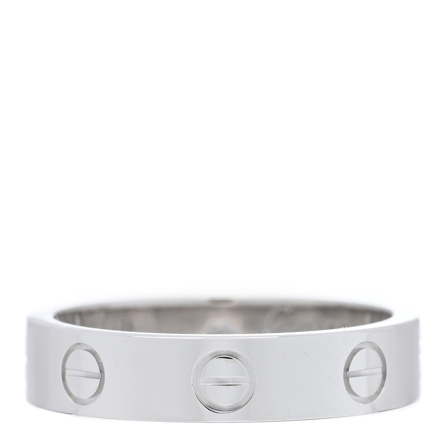 Cartier 18K White Gold Diamond 3.5mm LOVE Wedding Band Ring 50 5.25 3 of 5
