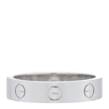 Cartier 18K White Gold Diamond 3.5mm LOVE Wedding Band Ring 50 5.25 3 of 5