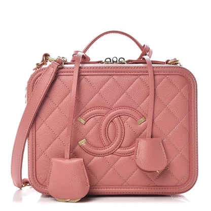 Chanel Caviar Quilted Medium CC Filigree Vanity Case Pink 1 of 10