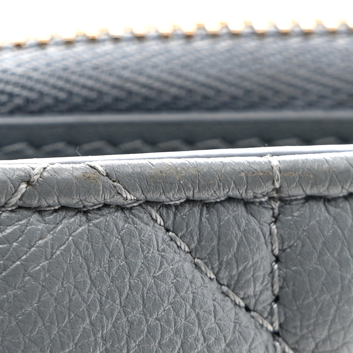 Christian Dior Grained Calfskin Supple Cannage Caro Scarlet Zipped Wallet Cloud Blue 11 of 11